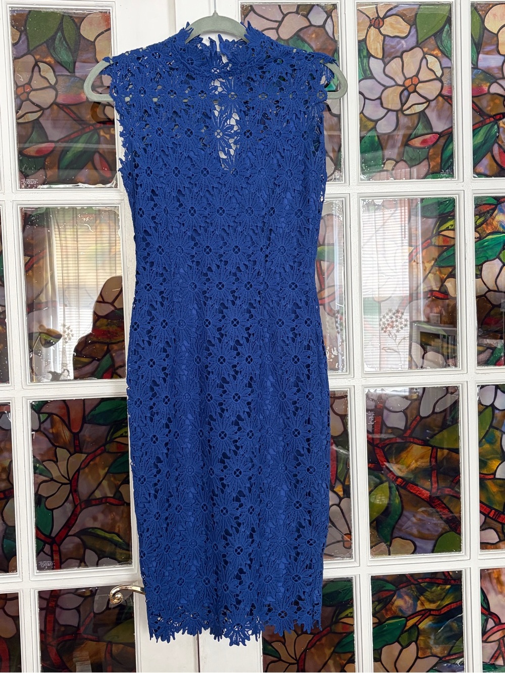 Paper Dolls Blue Crochet Flower Dress